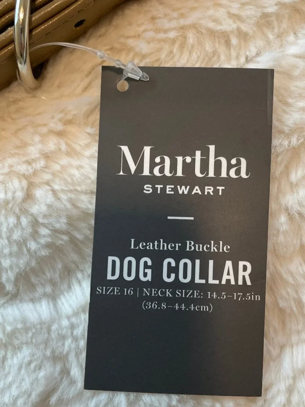 Martha Stewart Leather Buckle Dog Collar NWT